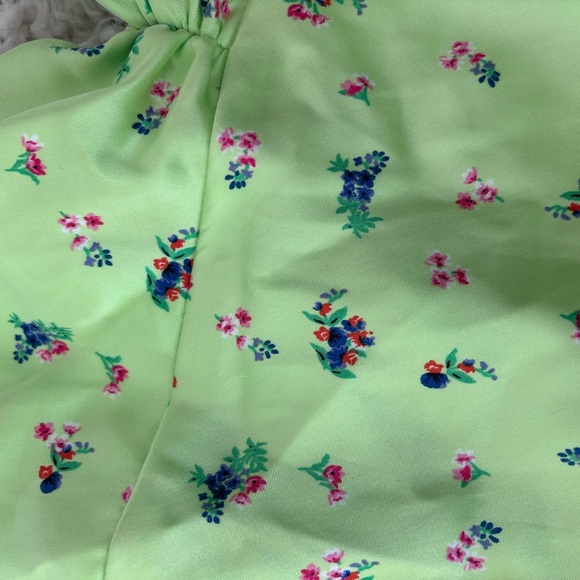 ZARA Floral Lime Green Slip Dress - Picture 4 of 5